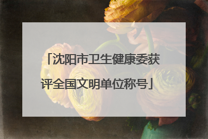沈阳市卫生健康委获评全国文明单位称号